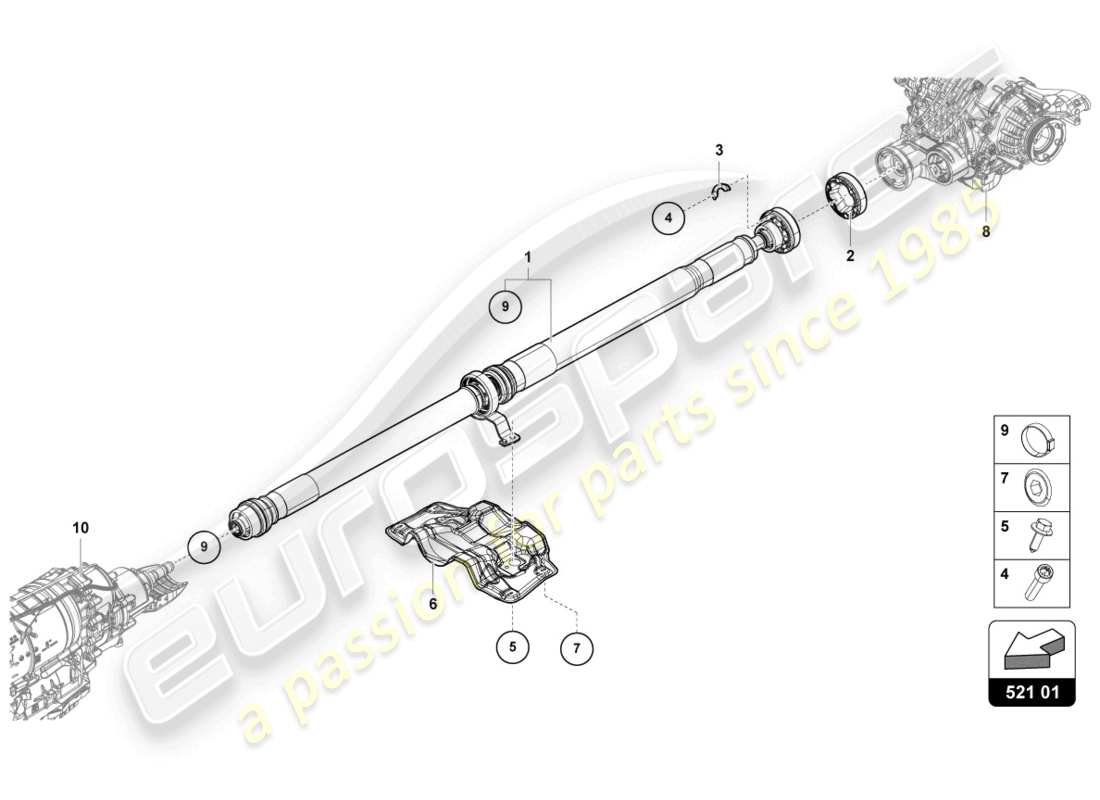 lamborghini urus (2022) drive shaft part diagram