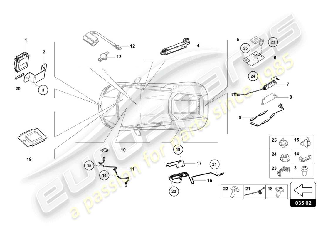 lamborghini 2024 (tecnica) aerial part diagram