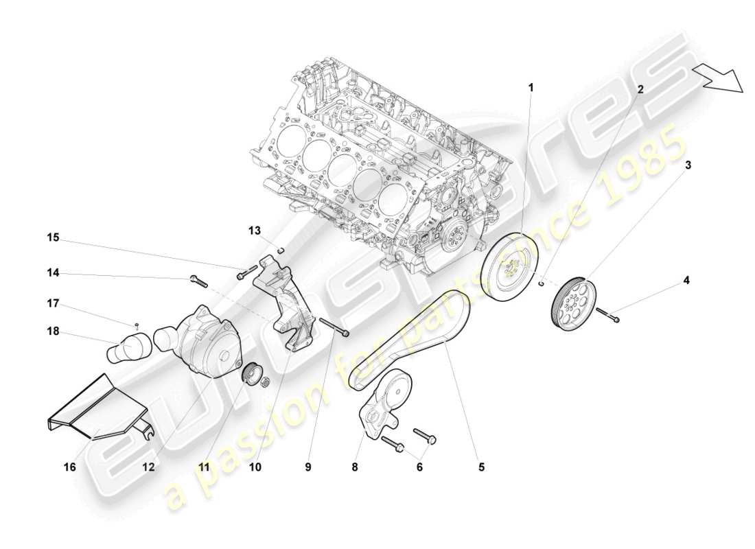 a part diagram from the lamborghini gallardo coupe (2007) parts catalogue