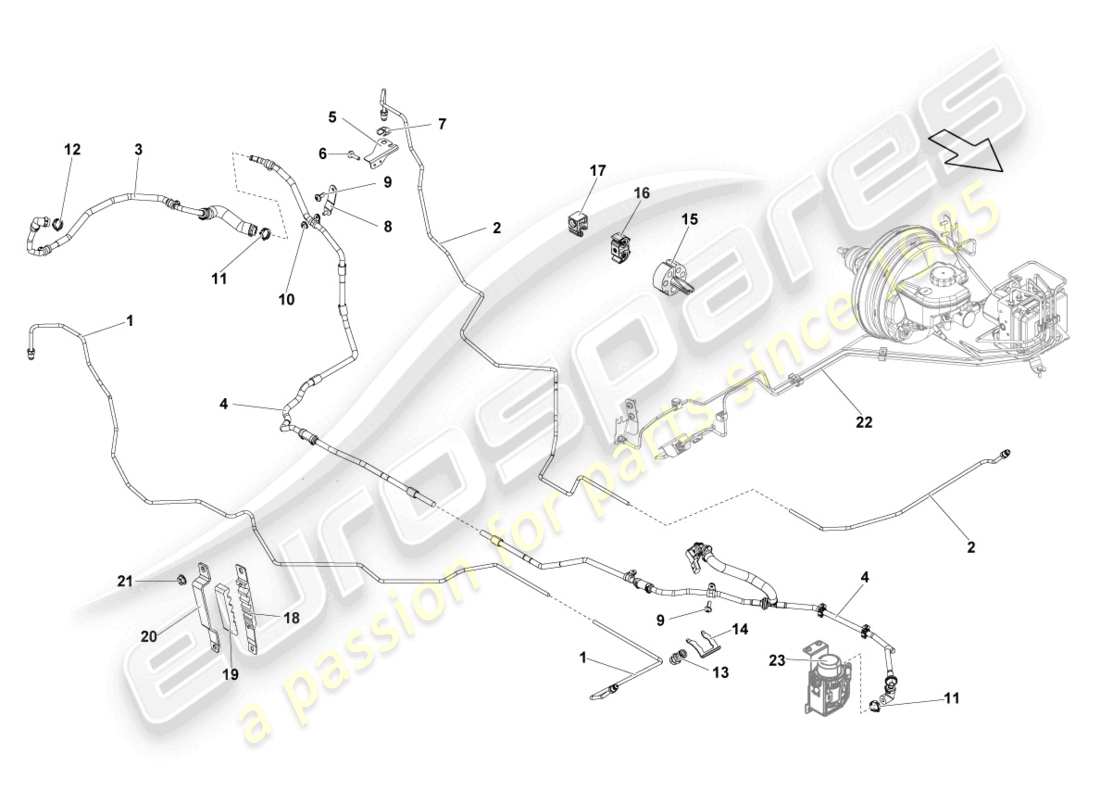 a part diagram from the lamborghini lp560-4 spider (2014) parts catalogue
