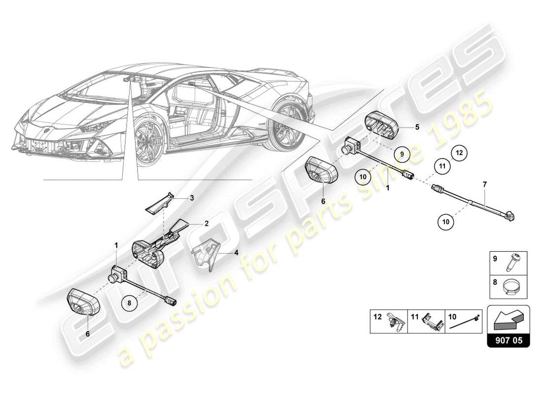 lamborghini 2024 (tecnica) electrical parts for video recording and telemetry system part diagram