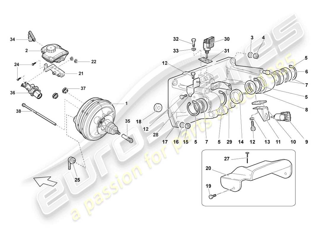 lamborghini reventon roadster brake servo part diagram