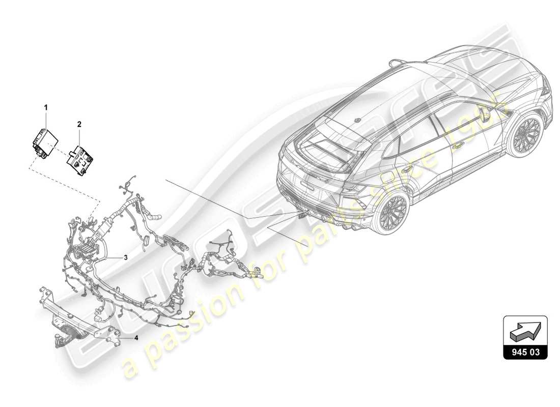 a part diagram from the lamborghini urus performante (2023) parts catalogue