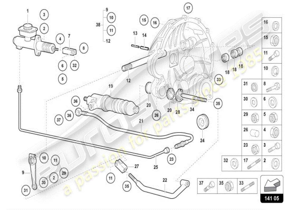 a part diagram from the lamborghini diablo vt (1998) parts catalogue