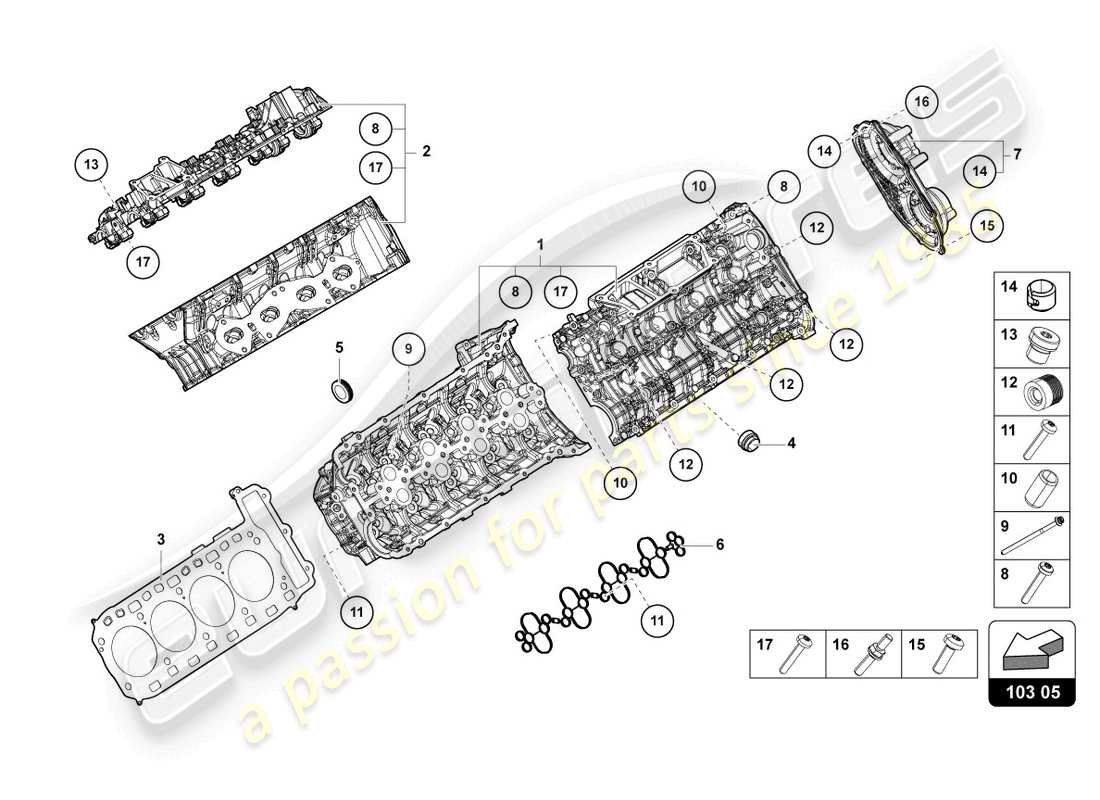 lamborghini urus (2022) cylinder head parts diagram