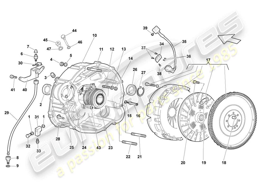 lamborghini reventon roadster coupling e-gear part diagram