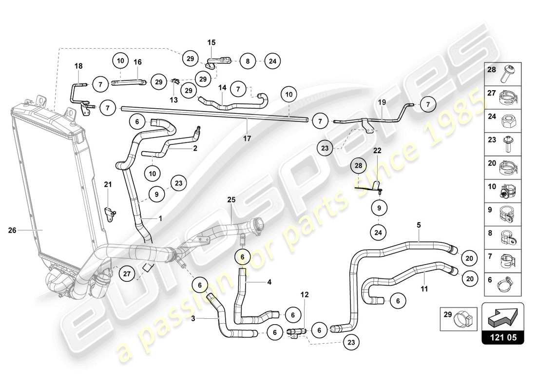 lamborghini lp770-4 svj coupe (2022) cooling system part diagram