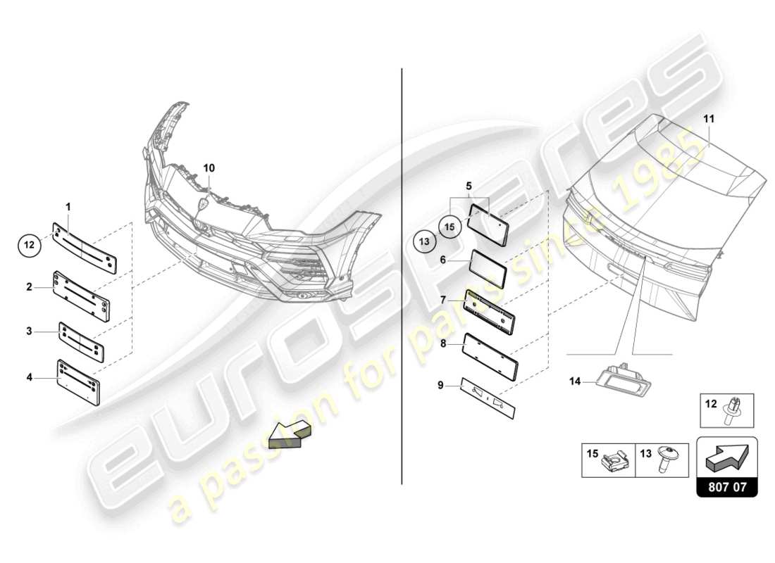 a part diagram from the Lamborghini Urus Performante (2024) parts catalogue