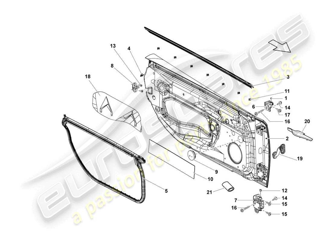 a part diagram from the lamborghini superleggera (2008) parts catalogue