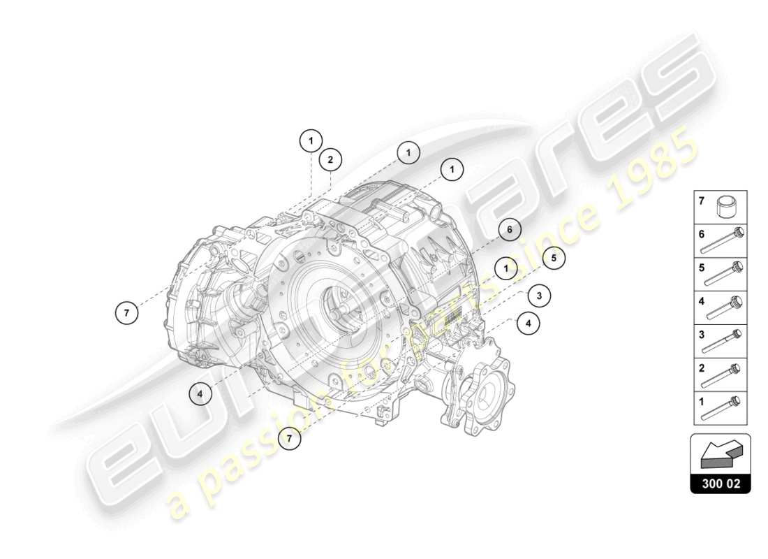 lamborghini urus (2022) assembly parts for engine and gearbox 4.0 ltr. parts diagram