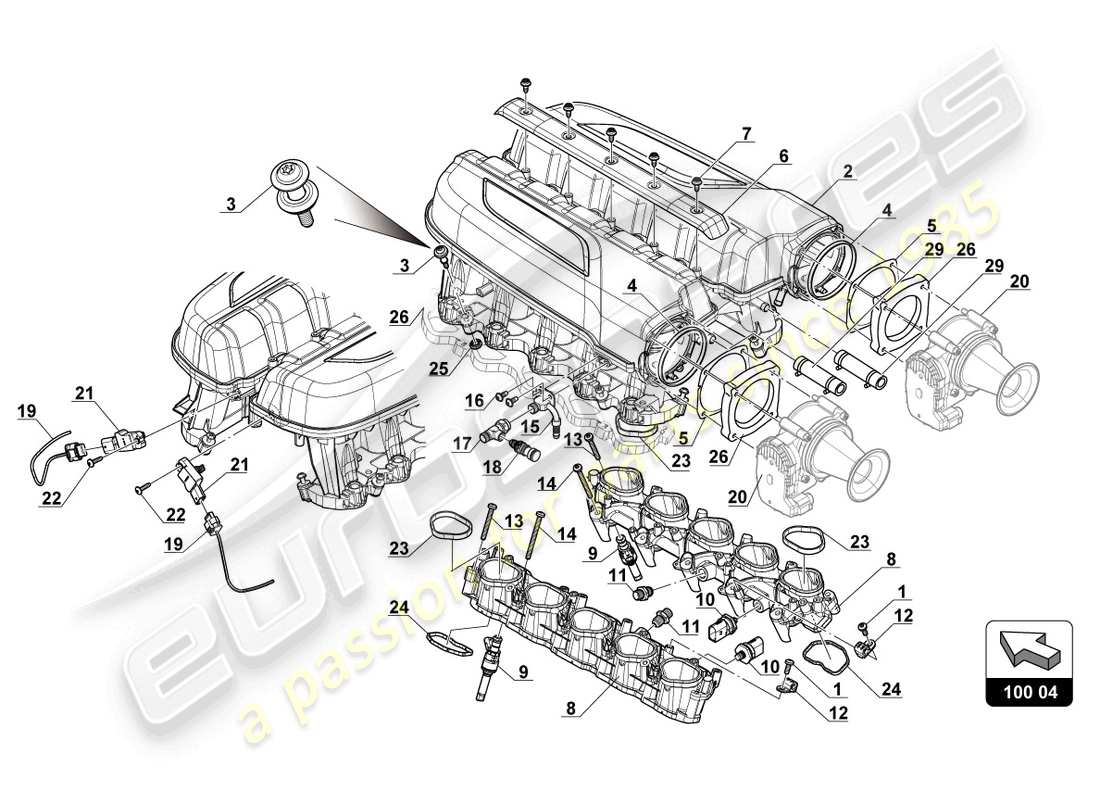 lamborghini 2017 (gt3) air intake manifold part diagram