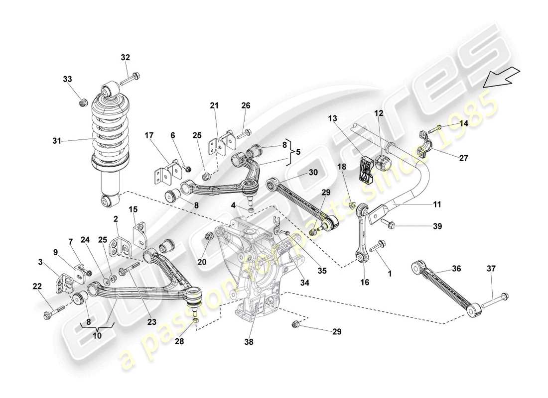 a part diagram from the lamborghini lp570-4 spyder performante (2014) parts catalogue