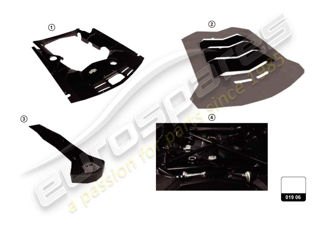 a part diagram from the lamborghini aventador ultimae roadster (accessories) parts catalogue