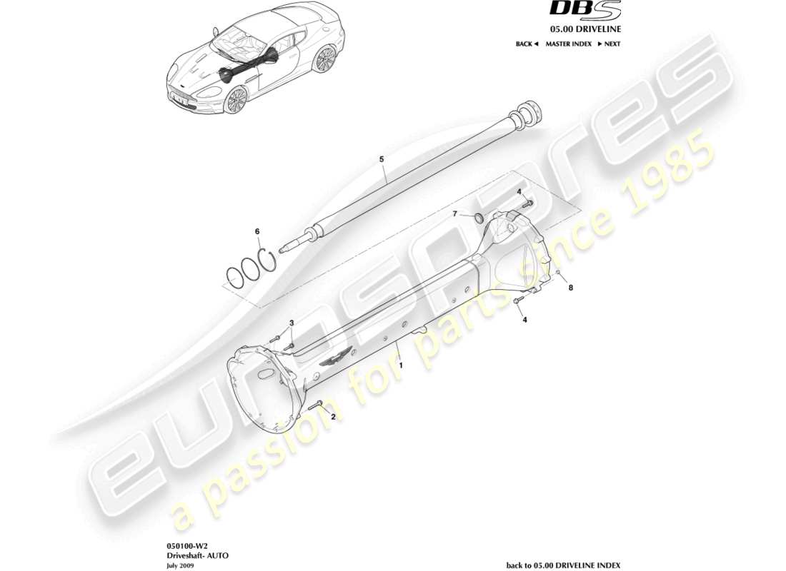 a part diagram from the aston martin dbs parts catalogue
