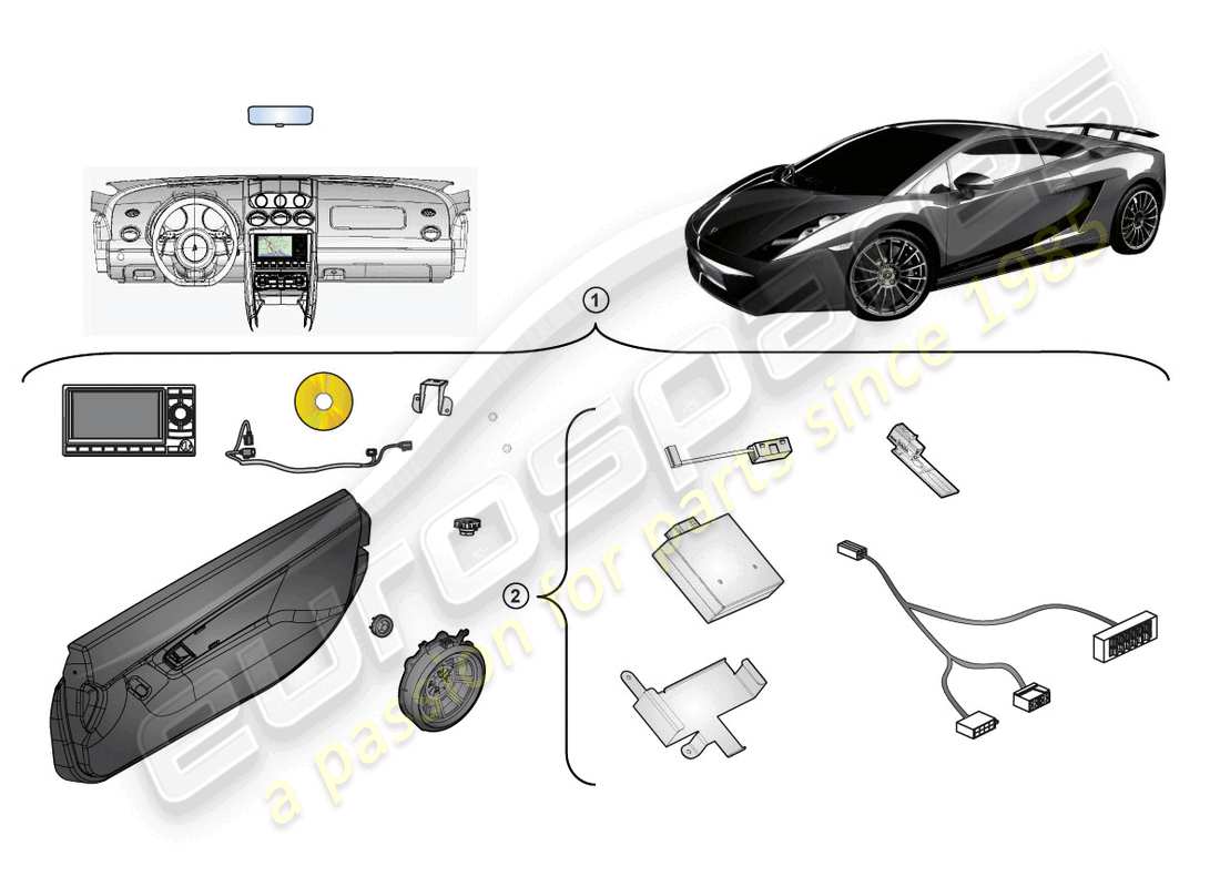 lamborghini gallardo coupe (accessories) retrofit kit parts diagram