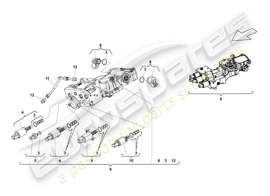 a part diagram from the lamborghini lp550-2 spyder (2014) parts catalogue