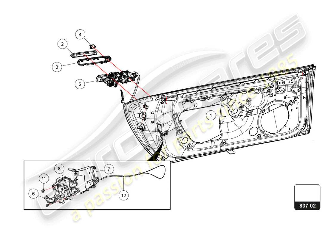 a part diagram from the lamborghini super trofeo evo 2 (2022) parts catalogue