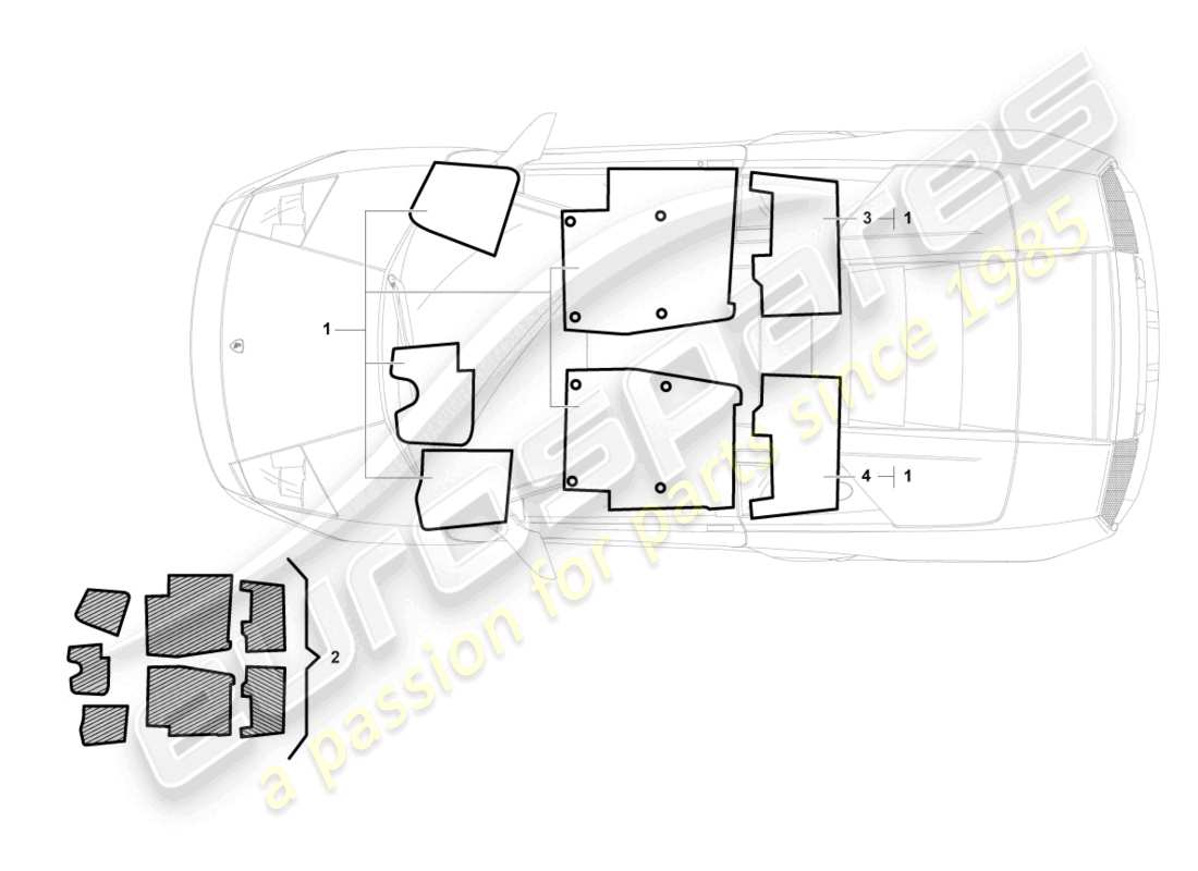 lamborghini reventon roadster flooring (carpet) part diagram