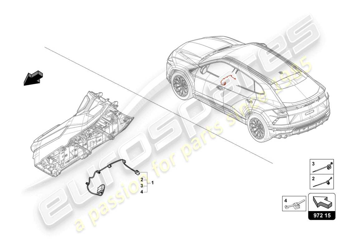 lamborghini urus (2022) wiring harness for blower part diagram