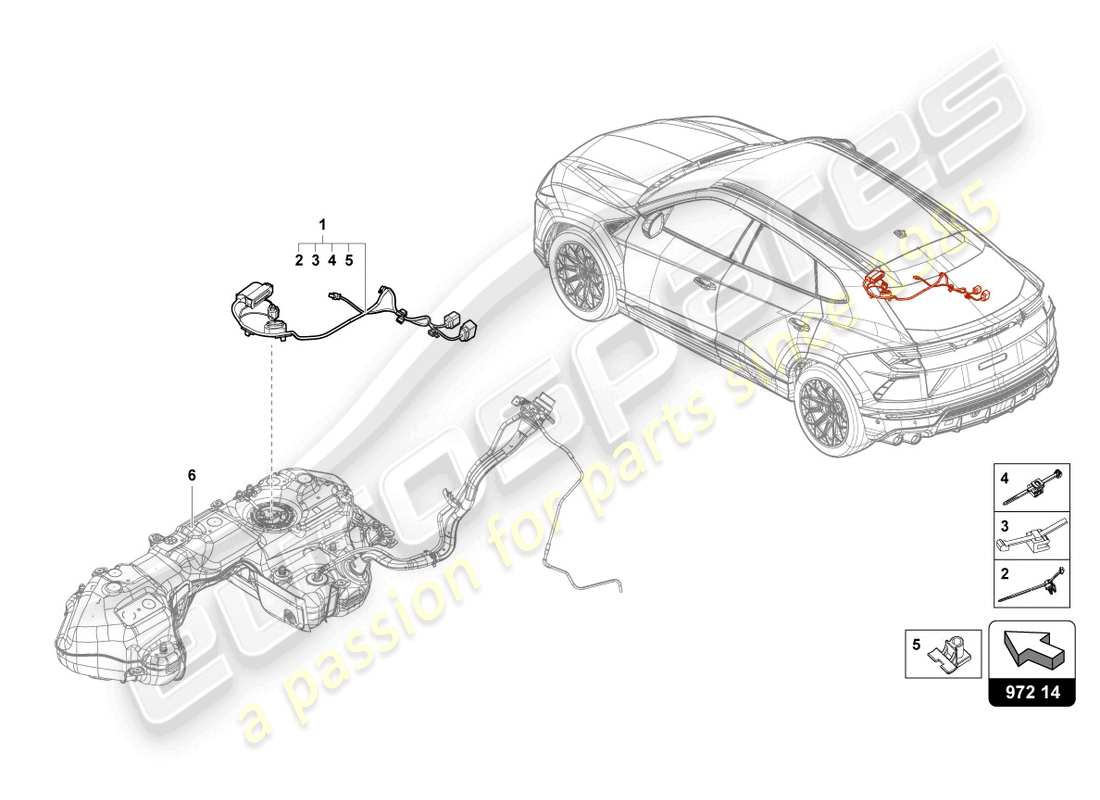 lamborghini urus (2022) wiring set for fuel tank part diagram