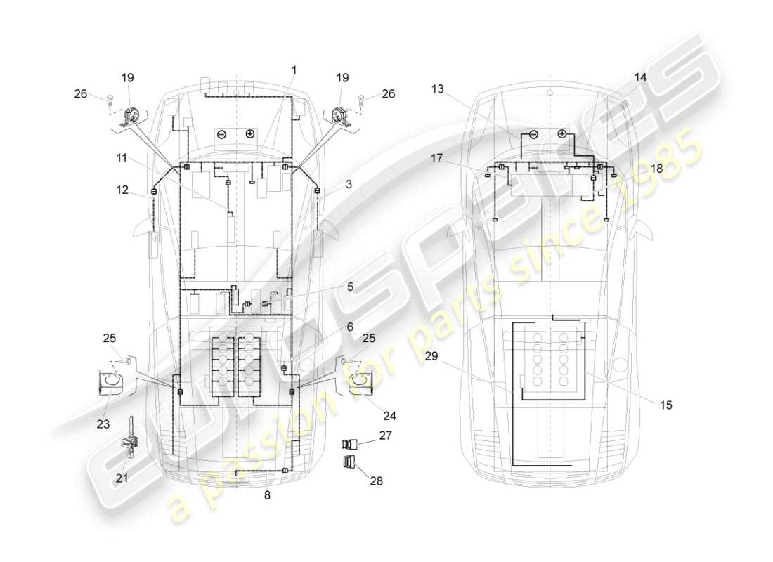 lamborghini gallardo coupe (2007) wiring looms part diagram