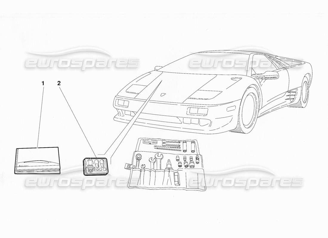 lamborghini diablo (1991) accessories (valid for usa version - september 1991) parts diagram