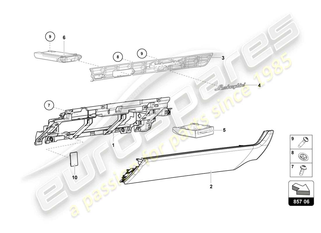 lamborghini 2024 (sto) glove box part diagram