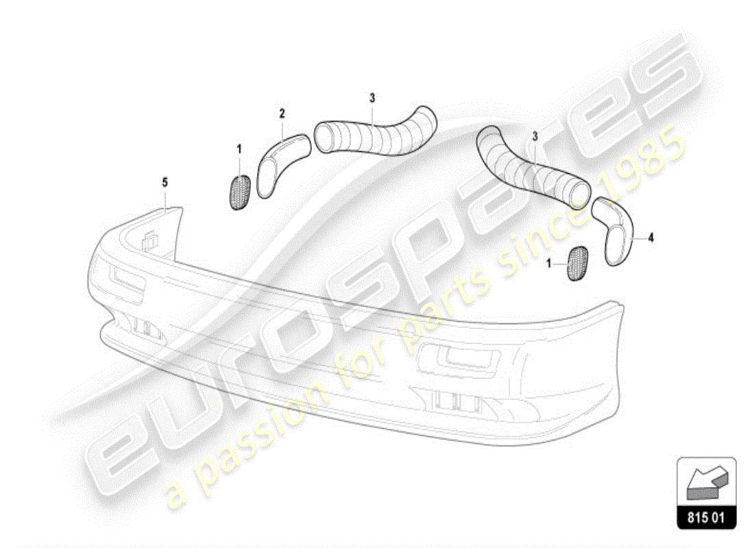 lamborghini diablo vt (1996) front air duct cardboard parts diagram