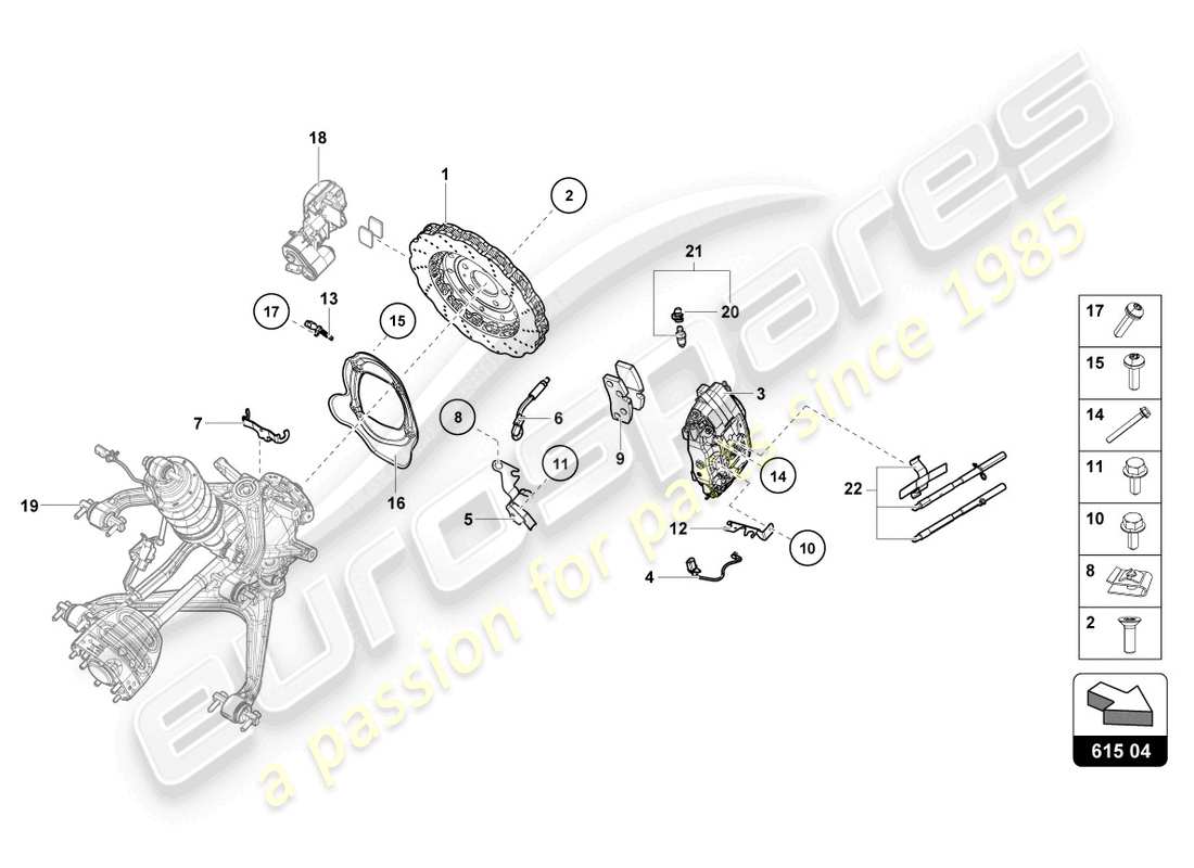 a part diagram from the lamborghini evo coupe 2wd (2023) parts catalogue