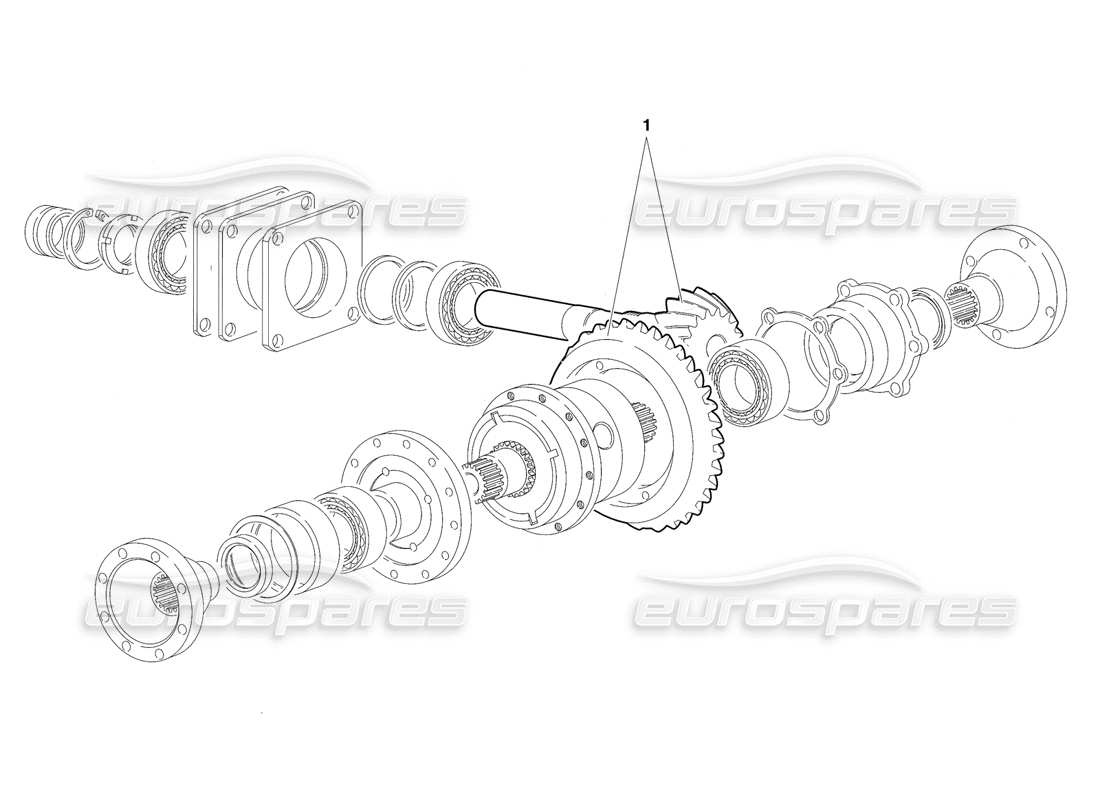 lamborghini diablo sv (1997) differential (valid for canada - march 1997) parts diagram