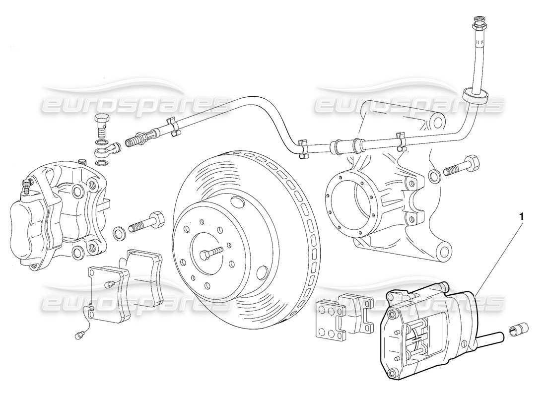 lamborghini diablo (1991) rear brakes (valid for australia version - october 1991) part diagram