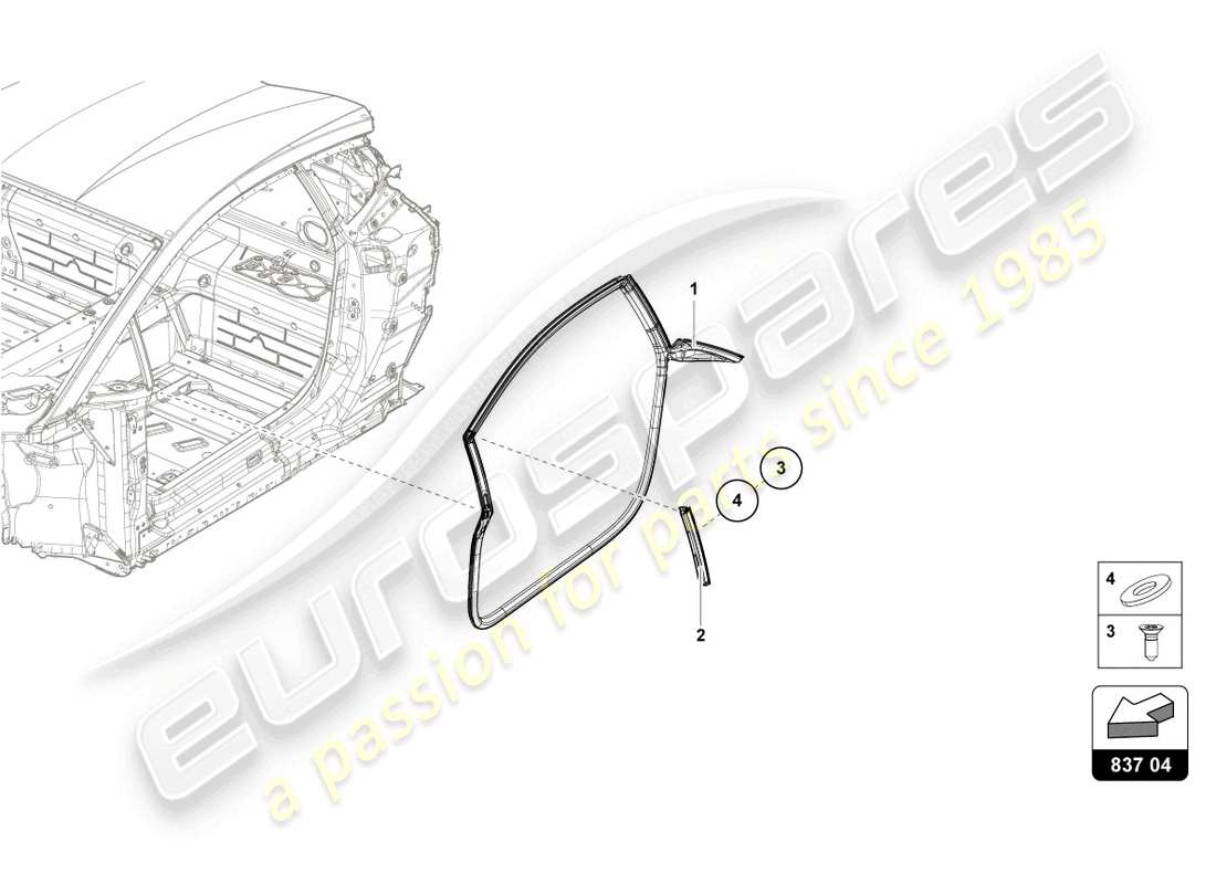 lamborghini 2022 (sto) door seal front doors part diagram