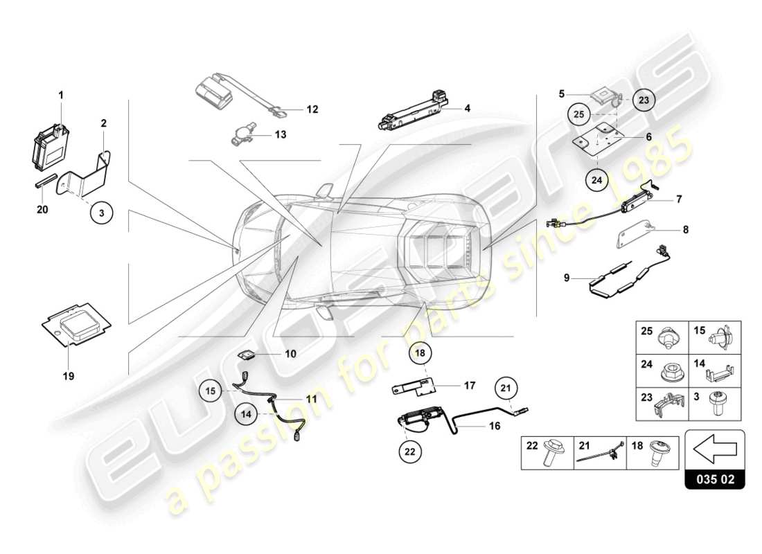 lamborghini 2022 (evo coupe 2wd) loudspeaker part diagram