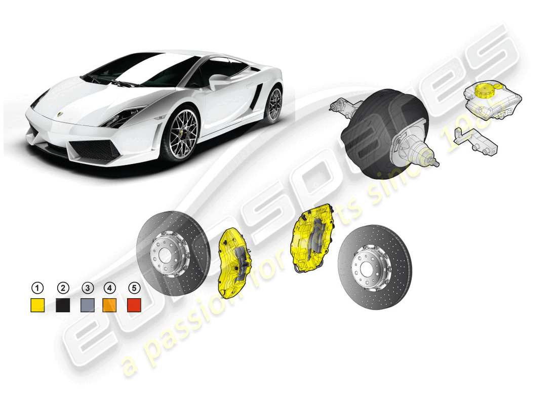 lamborghini lp570-4 sl (accessories) retrofit kit for ceramic brake parts diagram