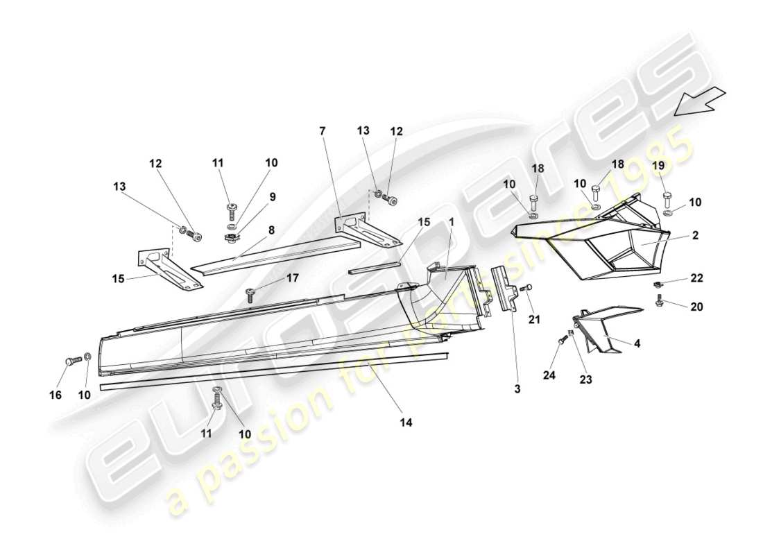 lamborghini reventon side member left parts diagram