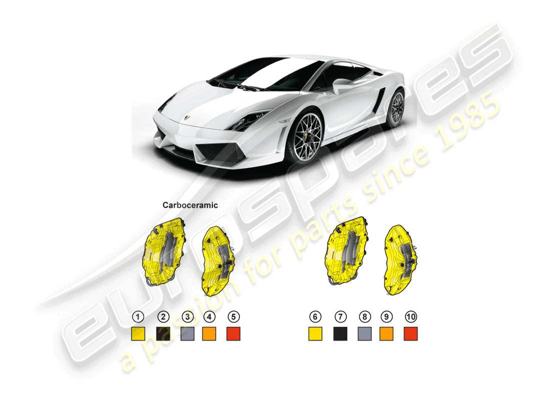 lamborghini lp570-4 sl (accessories) retrofit kit for colour brake caliper part diagram