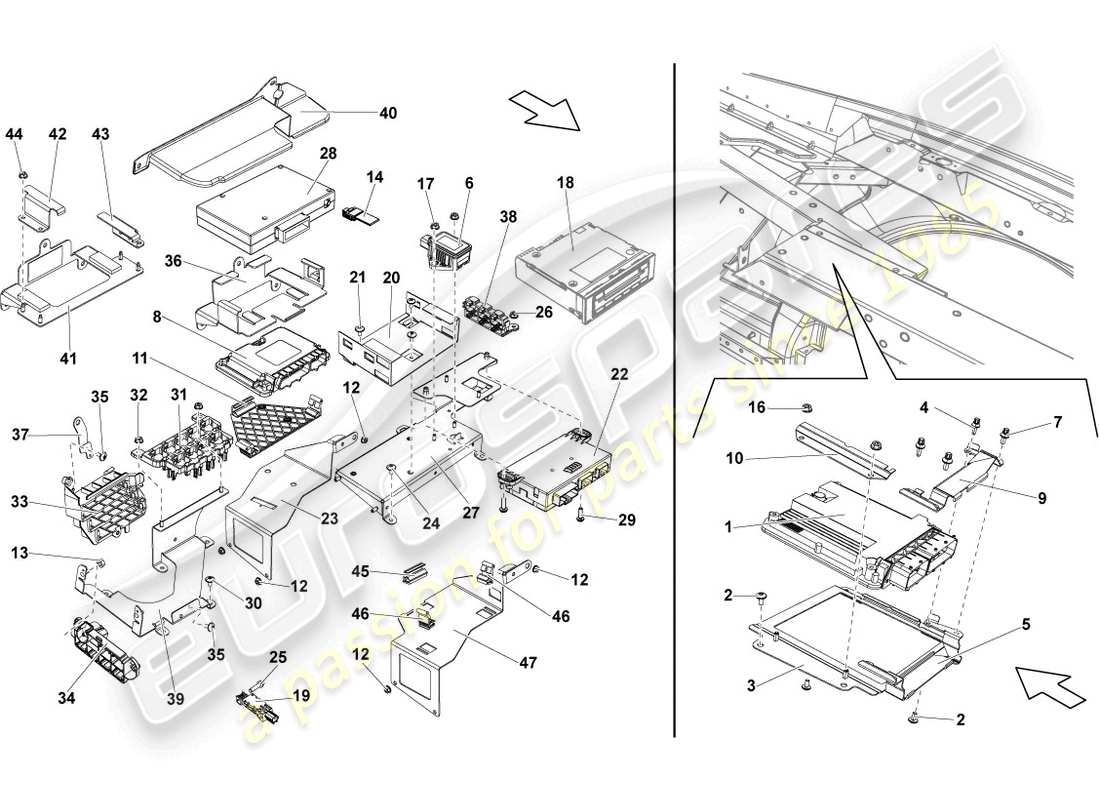 lamborghini lp560-4 spyder fl ii (2013) engine control unit parts diagram