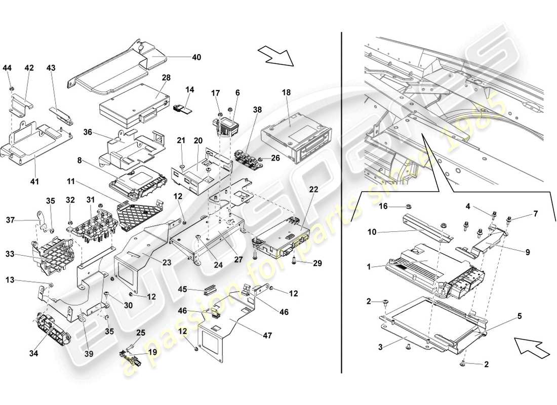 lamborghini lp550-2 spyder (2013) engine control unit parts diagram