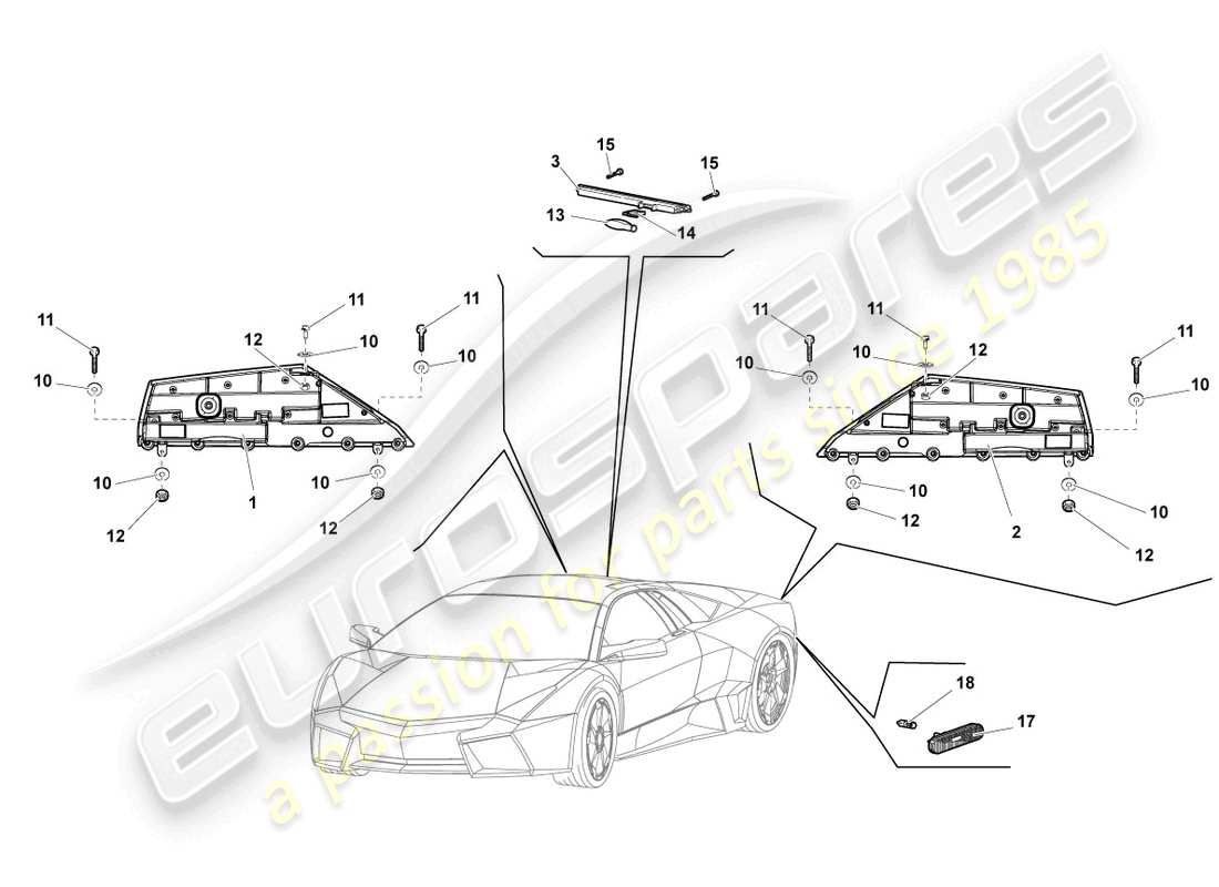 lamborghini reventon led tail light parts diagram