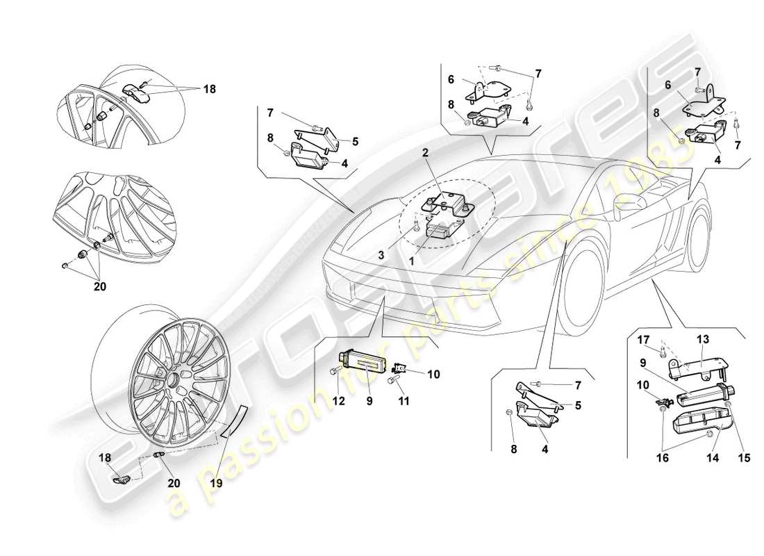 lamborghini blancpain sts (2012) control unit for tyre pressure control part diagram