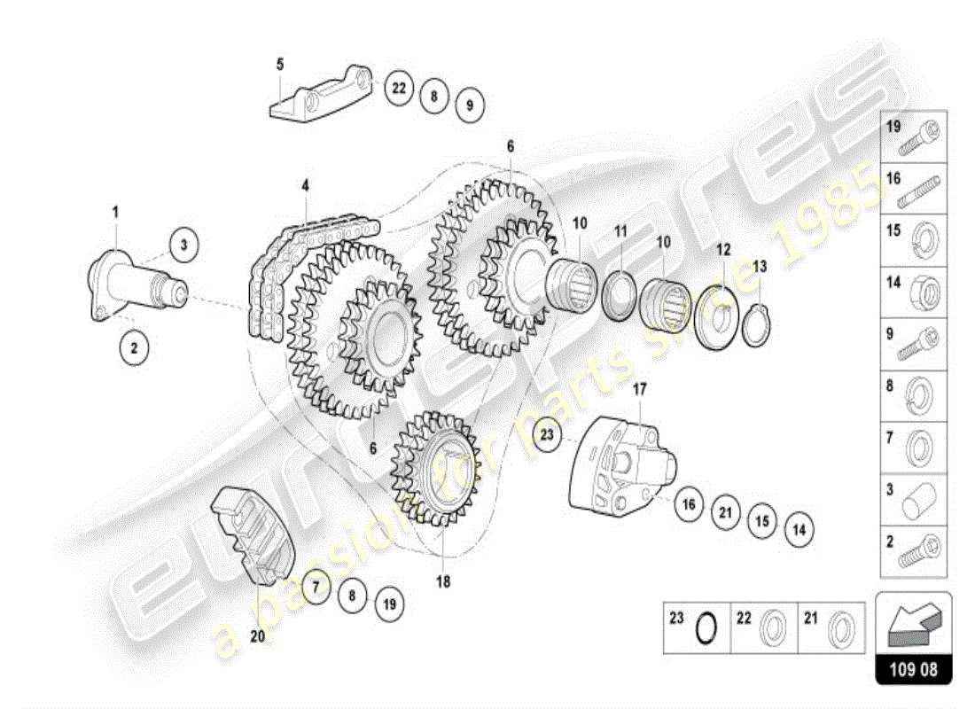lamborghini diablo vt (1995) camshaft, valves parts diagram