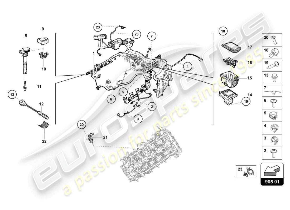 lamborghini 2021 (evo coupe 2wd) ignition system part diagram