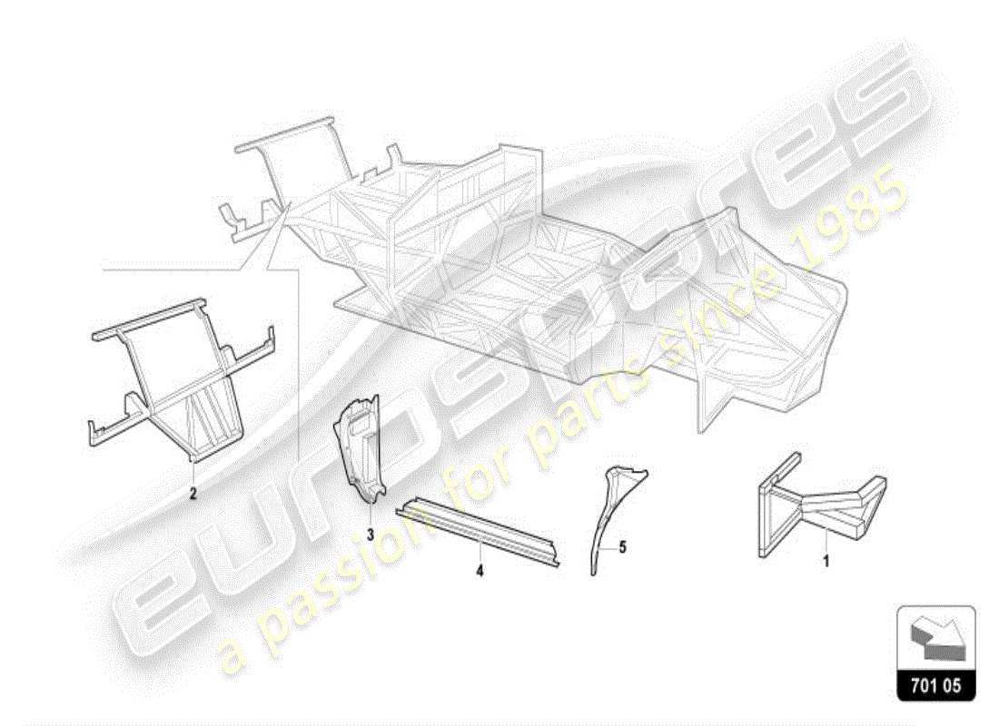 lamborghini diablo vt (1999) trim frame front part parts diagram