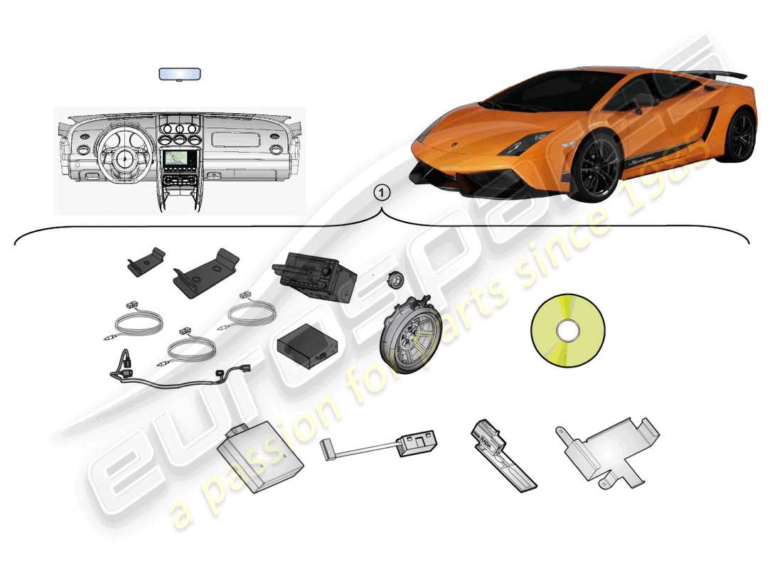 lamborghini lp570-4 sl (accessories) retrofit kit part diagram