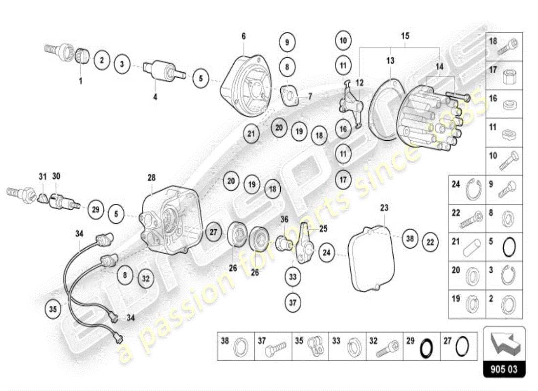 lamborghini diablo vt (1996) ignition system parts diagram