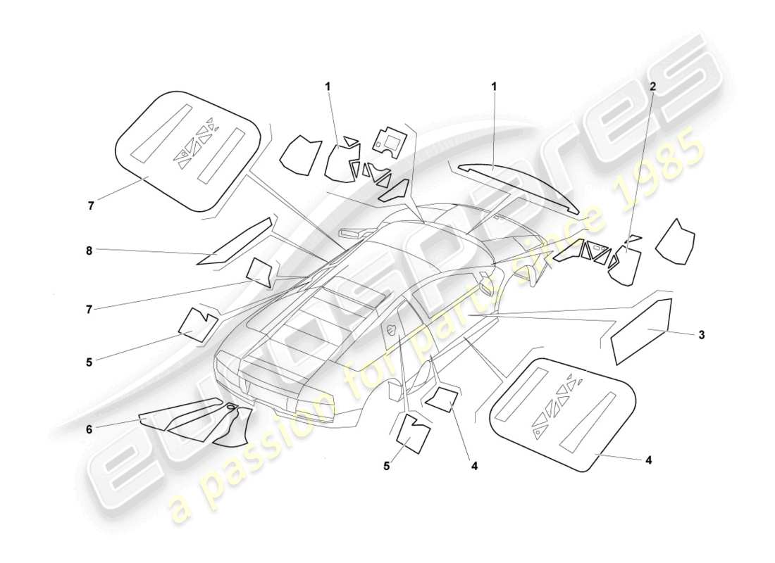 a part diagram from the lamborghini reventon parts catalogue