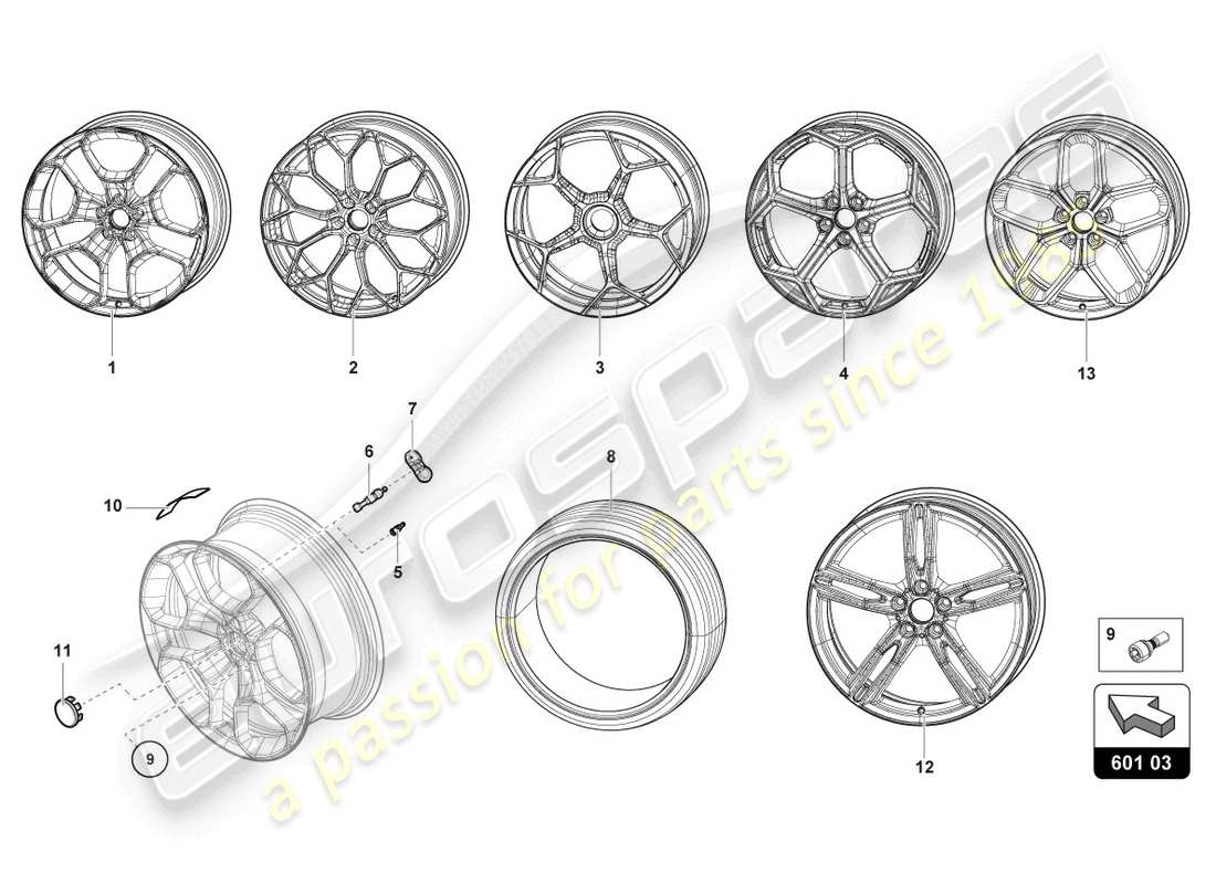 a part diagram from the Lamborghini Evo Coupe 2WD (2022) parts catalogue