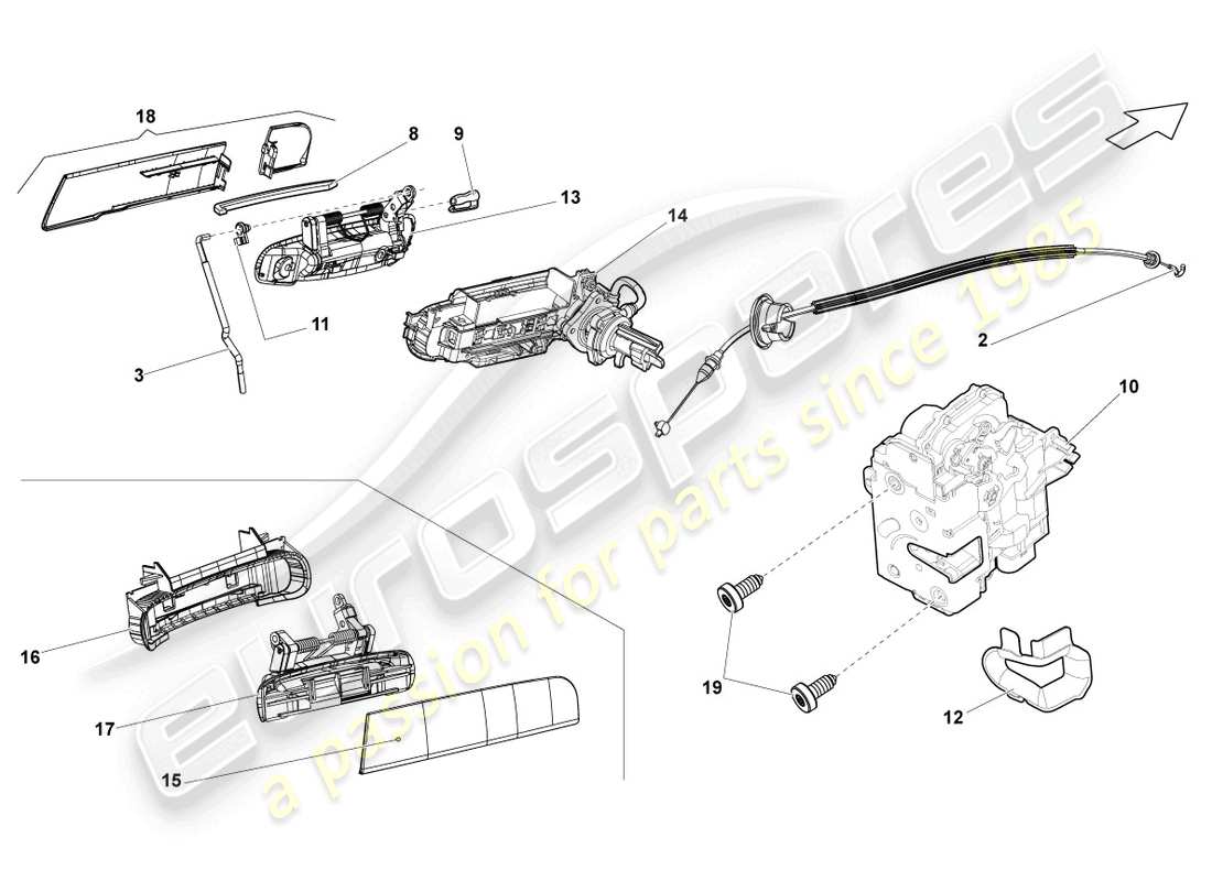 a part diagram from the lamborghini lp550-2 spyder (2010) parts catalogue