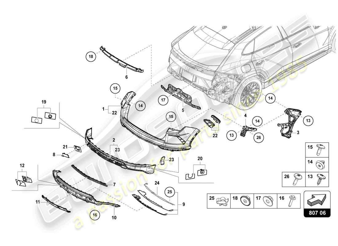 a part diagram from the lamborghini urus parts catalogue