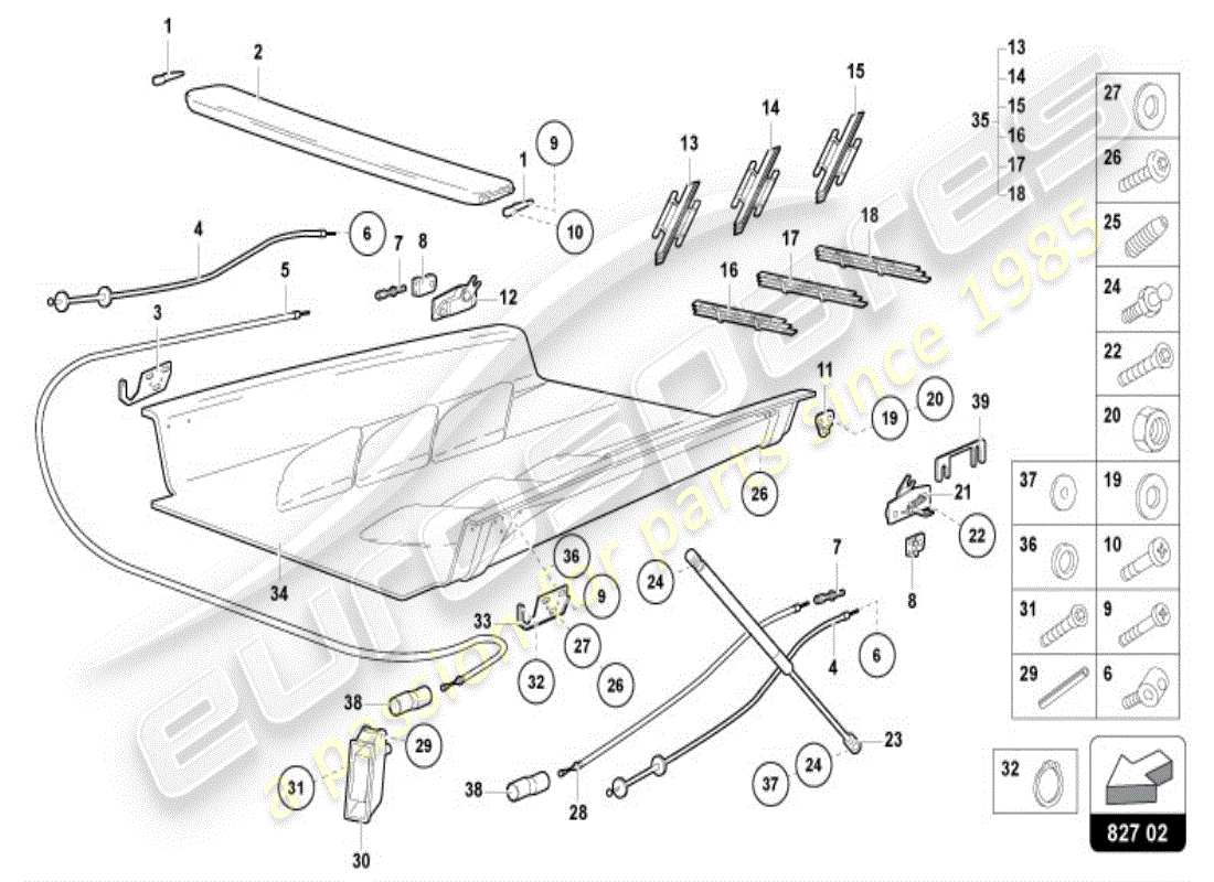 a part diagram from the lamborghini diablo vt (1995) parts catalogue